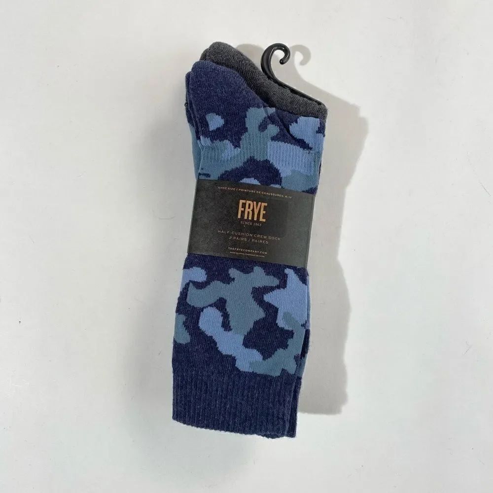 Frye 2 pack NWTs camo half cushion crew socks